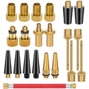 Brass Presta Schrader Valve Adapter Tools, Ball Pump Needle, Bike Tire Valve Pump Adapters, Pump Tools, Presta Valve Adapter Bike Pump Accessories Fit for Bike Gym Balloon Toy Pump(21Pcs)