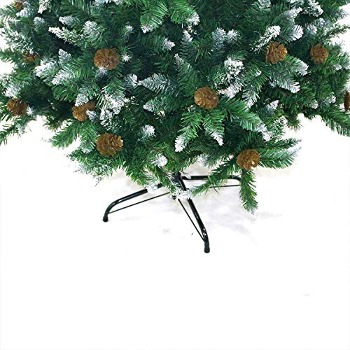 Ariv Green Pinecone Hinged Christmas Tree 6FT 1.8M Lush 1010 Tips Bushy Metal Stand Frame Hinged Branches Automatic Easy Assemble Chistmas Family Home Party Mall Store Decoration Ornaments