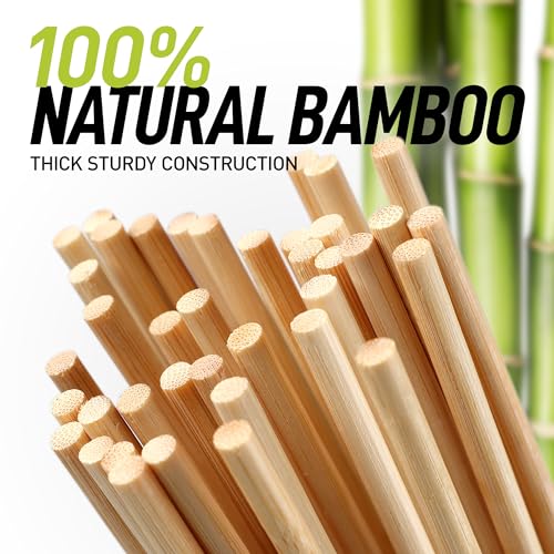 Zulay Kitchen Authentic Bamboo Marshmallow Smores Sticks - 40 Extra Long 17.5" Roasting Sticks - 5mm Heavy-Duty Bamboo Skewers - Thick Smore Sticks - Ideal for Grilling - Marshmallow Sticks Camping