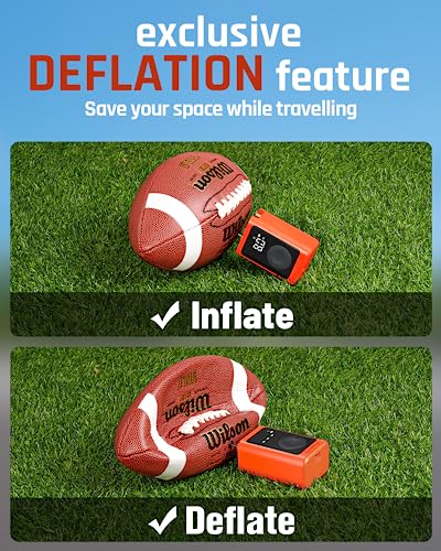 ETENWOLF P300 Plus Ball Pump, Electric Basketball Pump Inflation and Deflation, with 3200 mAh Rechargeable Battery, Air Pump for All Sports Balls,Vivid Orange