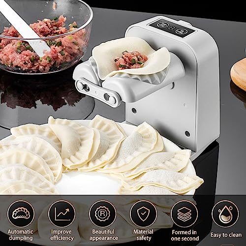 6Pcs 2 Mode Dumpling Maker Machine Automatic Dumpling Maker Household Dumpling Maker Press Reusable Electric Dumpling Machine with Spoon Brush Dumpling Making Tool with 2 Cutters for Kitchen Home