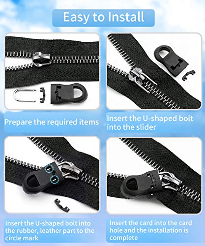 (Black Zipper Pull Kit) - Zipper Pull, Universal Zipper Pull Replacement Kit, Removable Zipper Pulls Tab Replacement (20 Pcs), Black Zipper Pulls for Jackets, Luggage, Backpacks, Purses, Boots, Pants, Tents, (3 Styles 4 Sizes)