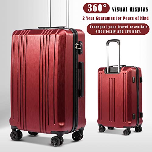 Coolife Luggage Expandable Suitcase PC+ABS 3 Piece Set with TSA Lock Spinner 20in24in28in