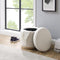 Linon Home Décor Cream Sherpa Round Storage Wooden Base by Linon Lexington Ottoman