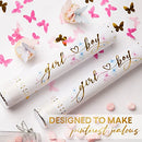 Gender Reveal Confetti Cannon - 2 Pack - Butterfly Shape Pink Gender Reveal Cannons | Baby Gender Reveal Poppers | Girl Gender Reveal Pink Party Popper Confetti Shooter | Pink Confetti Poppers