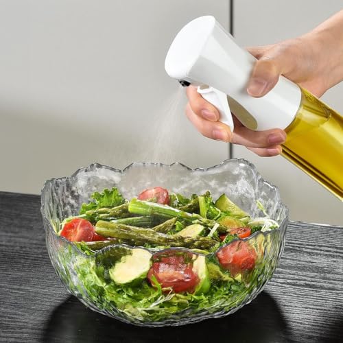 Oil Spray Bottle, Proxima Direct 2PCS 200ml Olive Oil Sprayer Mister for Cooking Refillable Food Grade Sprayer Bottles for Air Fryer, Salad, Baking, Grilling, Frying in Kitchen (White)