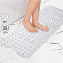 Non-Slip Bath Mats for Bathroom Anti Mould Bathtub Mats with Suction Cups and Drain Holes Non Slip Shower Mat for Adults &Old People 100 x 40cm - Clear (Clear)