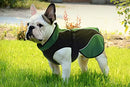 Dog Soft Shell Fleece Jacket,Windproof and Slightly Waterproof Snowsuit for Outdoor.Keep Warm Small &Medium &Large Dogs, Outer material: green & black Inner black, Small/30-40CM Back Length