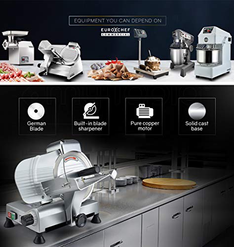 EUROCHEF Commercial 280W 8" Food Slicer Machine for Meat, Cheese
