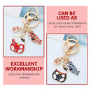 TOYANDONA 2pcs Japanese Lucky Cat Keychain Cute Maneki Neko Key Ring Chinese Fortune Pendants Keychain Bag Purse Charm Ornament for Wealth Gifts Blue Red