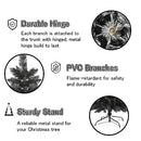 658 Tips Artificial Pencil Christmas Tree Halloween Tree, 6ft Pure Black Xmas Hallowmas Pine Trees with Metal Stand Perfect for Christmas/Halloween/Parties/Holiday Indoor Outdoor Decoration