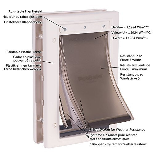 PetSafe Extreme Weather Pet Door Medium, Easy Install, Insulating, Weather Proof, Energy Efficient, 3 Flap System