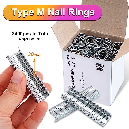 ZHEQOGZH Type M Nail Ring Pliers for Fencing with 2400pcs M Clips, Hog Ring Pliers Kit Upholstery Repair Hand Tool, Chicken Wire Cage Clips with Fence Pliers Rabbit Cage Building Tools (Yellow)
