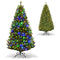 Costway 2.1M Pre-Lit Christmas Tree with 11 Lighting Modes and 500 Color LED Lights, 1570 PVC Tips Hinged Xmas Artificial Decoration Tree with Metal Stand,Christmas Decoration for Indoor & Outdoor Use