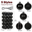 30PCS Shatterproof Black Christmas Tree Ball Ornaments for Holiday Decor