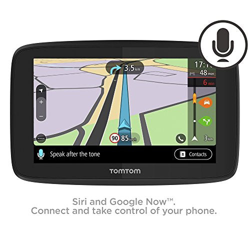 TomTom Car Sat Nav GO 520, 5 Inch with Handsfree Calling, Siri, Google Now, Updates via WiFi, Lifetime Traffic via Smartphone and World Maps, Smartphone Messages, Capacitive Screen, Black, Grey
