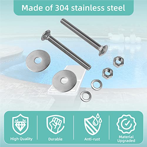 NOVINO 67-209-911-SS Pool Diving Board Mounting Kit Replacement for S.R.Smith Two Hole Residential Diving Board of 6ft/8ft/10ft,with Bolts/Washers/Nuts