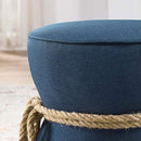 Modway EEI-3483-BLU Beat Nautical Rope Upholstered Fabric Ottoman, Blue