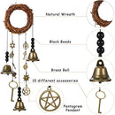 2 Pieces Witch Bells Protection Door Hangers Witch Wind Chimes Wreath Handmade Hanging Witch Bells Wiccan Magic Wind Chimes for Home Door Doorknob Witchcraft Decorations (Novel Style)