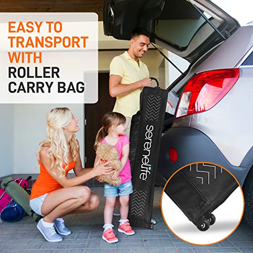 Pop Up Canopy Tent 10x20 - Commercial Instant Shelter Foldable/Collapsible Sun Shade Canopy Pop Up Tent w/Waterproof Tent Top, Portable Carry Bag & Sand Bag - SereneLife SLGZ20W (White)