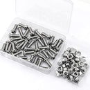 (40 Sets) M6-1.0 x 10mm Socket Head Cap Screws and Nuts Set 304 Stainless Steel 18-8 Button Head Bolts