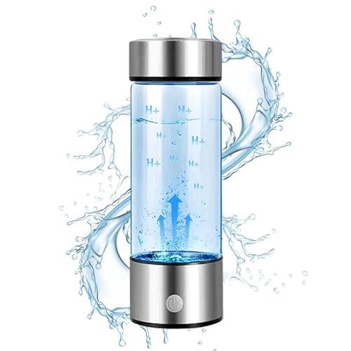 Ziswin Hydrogen Water Bottle - 2024 New Portable Hydrogen Water Ionizer Machine, Hydrogen Water Generator 420ML Hydrogen Rich Water Glass Health Cup for Home Office Travel