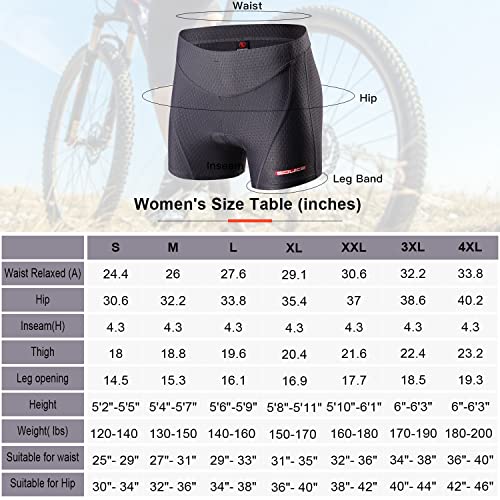 SOUKE Cycling Shorts Women's 3D Padded Bicycle Bike Biking Underwear Shorts Darkgrey
