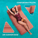 Upholstered Stylish Pool Float Lounger Recliner, Large Floating Chair & Backrest, Heavy Duty Lake, Beach, Adults & Kids - Comfortable Tube, Durable Water Floaty Tanning Lounge - Terracotta