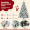 Costway 1.8m Christmas Tree with Pine Needles, Hinged Xmas Tree with 850 PE PVC Branch Tips, 250 LED Lights & 34 Pine Cones, Flocked Decoration Tree, 8 Lighting Modes, Includes a Pair of Gloves