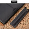 Leather Pencil Case Handmade Pens Holder Bevel Crazy Horse Pen Protective Sleeve Cover, Black