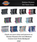 Dickies Women's Dritech Advanced Moisture Wicking Crew Sock (6/12 Packs), Black Assorted (6 Pairs), 6-9
