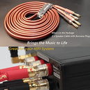 UCINNOVATE 2 Pack High-end Pure Copper HIFI OFC Speaker Wire Cable with Banana Plug, 3m Gold-Plated Banana Tip Plugs Male to Male 600 Strand 14 AWG for Audio Speaker HIFI System Home Theater (3m / 9.8FT)