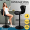 ALFORDSON Bar Stool 4Pcs Adjustable Kitchen Stools Luna Swivel Counter Barstools Dining Chair in 54-75cm Seat Height for Home Bar Dining Room (All Black)