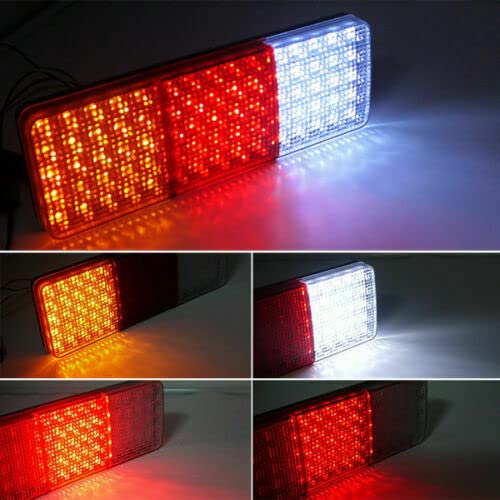 2Pcs 12-24V 75 LED Rear Trailer Tail Lights Caravan Truck Boat Pair Kit