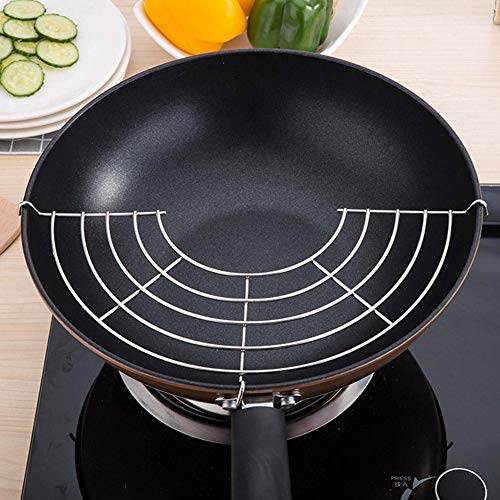 Stainless Steel Shelves Food Cooling Rack Strainer Kitchen Wok Fry Pan Pot for Fry Pan Drainer Rack for Tempura Fried Chicken(Large)