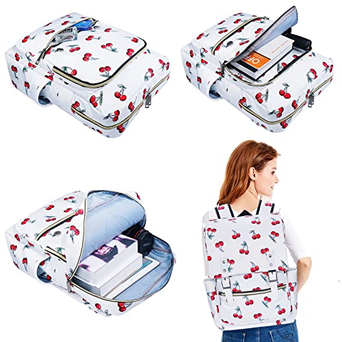 Cherry School Backpack for Girls Women, 15.6 inch Laptop Backpacks Bookbags for College Travel