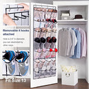 【28 Grid】Over The Door Shoe Organizer Large Mesh Pockets Hanging Shoe Organizer for Closet Hanging Shoe Rack Holder Hanger, White