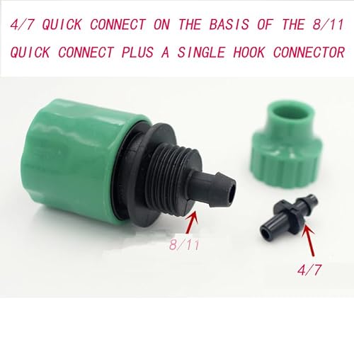 LALOCAPEYO 2Pcs Garden Hose Pipe Micro Irrigation Adapter One Way Adapter Tap Connector 8MM 4/7 8/11 Dual- Quick Connector Hose Irrigation Timer Water Hose Connector