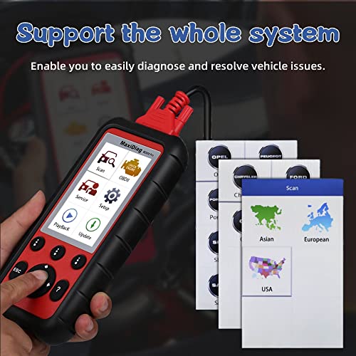 Autel OBD2 Scanner MaxiDiag MD808 Pro, All System Diagnostic Scan Tool, Upgraded of MaxiCheck Pro/ MD808/ MD806 Pro/ MD802, 7 Reset Service Oil/EPB/SAS/BMS/Throttle, Auto Scan, Lifetime Free Update