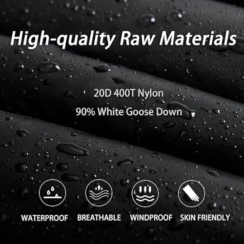 Tentock Winter Warm Down Pants Men Women Ultralight Puffer Down Pants Windproof Compression Snow Trousers High Waisted Down Snow Pants with Storage Bag for Hiking Ski Indoor(L-NEW)