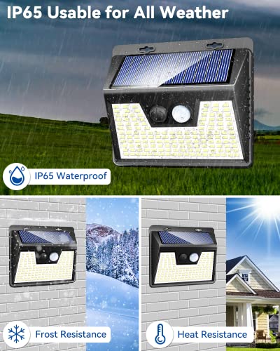 Peasur Solar Outdoor Lights [15 Pack/140LED], Motion Sensor Outdoor Lights Ultra-Bright, Solar Powered Security Lights 3 Working Modes, Solar Lights Outdoor Waterproof for Outside Garden Yard (500LM)