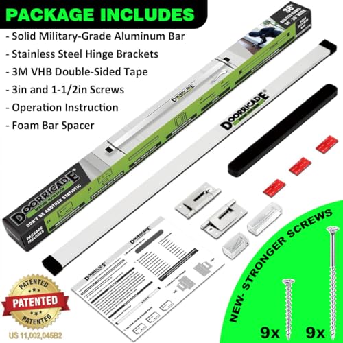 Doorricade Door Security Bar-by -Secure The Entire Width of Your Inward Opening Door with a Proper Security Door Barricade Lock