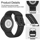 Silicone Bands for Samsung Galaxy Watch 6 Band & Galaxy Watch 5 Bands/Galaxy Watch 4 Band Women Men, 20mm Adjustable Sports Replacement Strap for Galaxy Watch 6/6 Classic/5/5 pro/4/4 Classic