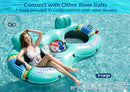 Jasonwell Inflatable River Tube Float - 2 Person Heavy Duty River Float Pool Floats with Removable Cooler Lake Water Tubes for Floating River Raft Lounge Floatie with 2 Cup Holders for Adults (Cyan)