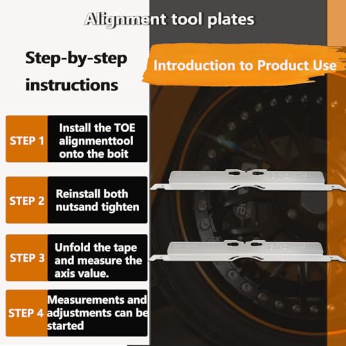 zzhanff Wheel Alignment Tool, 2-Pack Toe Alignment Toe Plates for Car, SUV, Truck Vehicle，Includes 2 Measuring Tapes & Conversion Chart