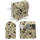 Ambesonne Modern Stand Mixer Cover, Contemporary Coffee Cups Polka Dots and Beans Roasted Graphic Design, Kitchen Appliance Organizer Bag Cover with Pockets, 6-8 Quarts, Cream and Brown