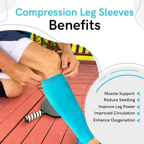 Zensah Compression Leg Sleeves - Helps Shin Splints, Leg Sleeves for Running (Small/Medium, Topography)