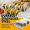 Nostalgia Tuesday Stainless Steel 4-Piece Taco Holder Tray Set, Holds Up to 12 Shells, Dishwasher, Oven and Grill Safe, Use As Baking Rack