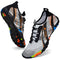 Water Shoes Mens Womens Beach Swim Shoes Quick-Dry Aqua Socks Pool Shoes for Surf Yoga Water Aerobics (M-White/Orange, 38)