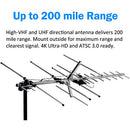 [Newest 2020] Five Star TV Antenna Outdoor Yagi Satellite HD Antenna with up to 200 Mile Range - Attic or Roof Mount TV Antenna, Long Range Digital OTA Antenna for 4K 1080P (Antenna with Jpole)